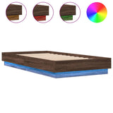 Vidaxl bedframe met led-verlichting bruin eikenkleurig 75x190 cm