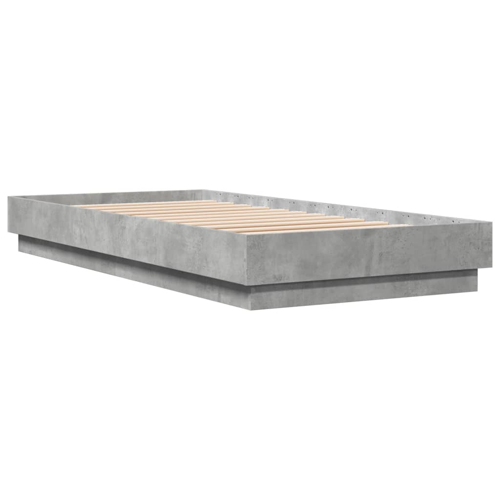 Vidaxl bedframe bewerkt hout betongrijs 100x200 cm