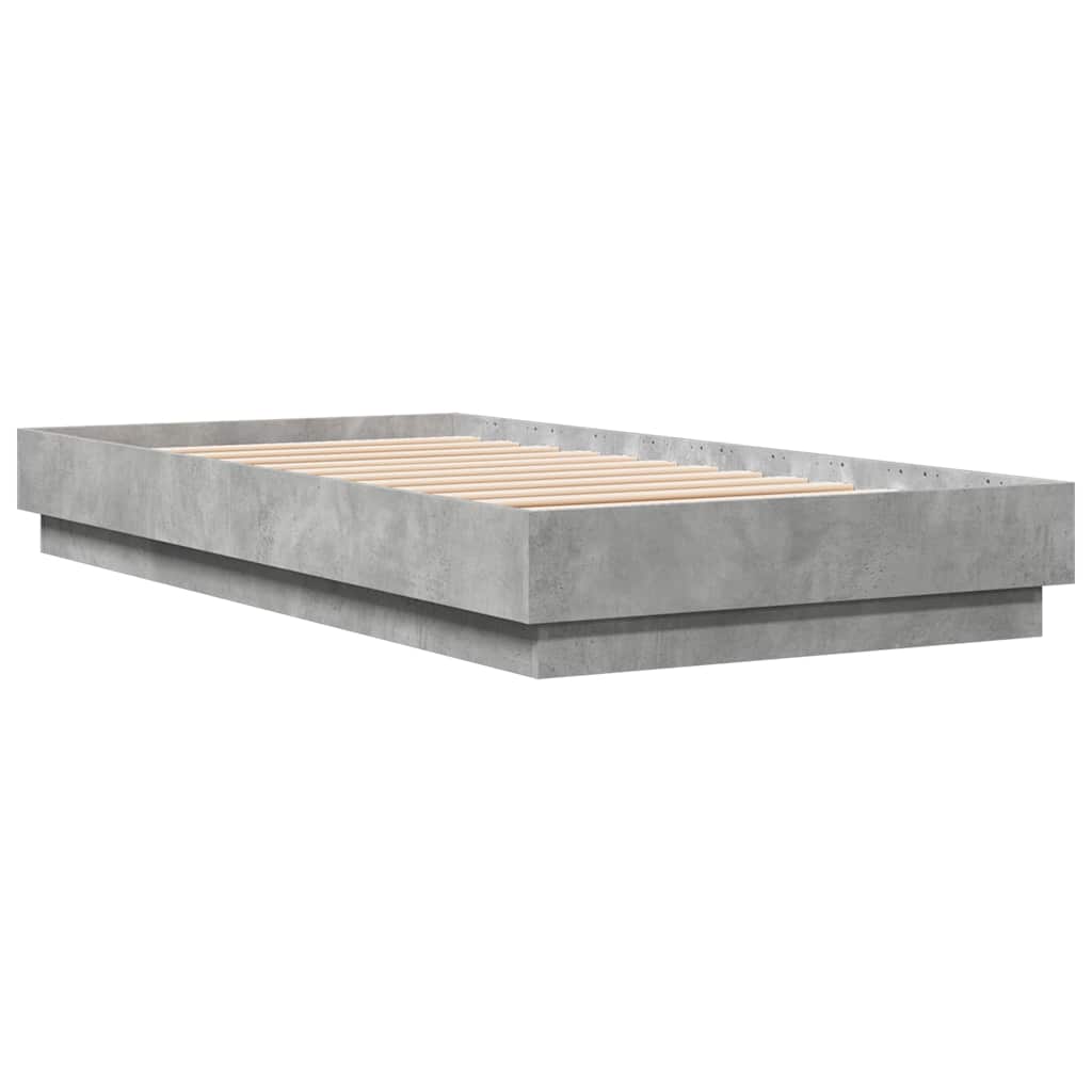 Vidaxl bedframe bewerkt hout betongrijs 90x190 cm