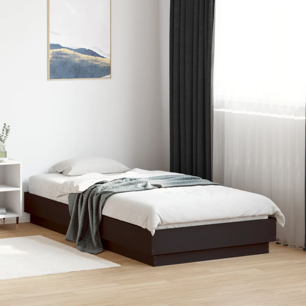 Vidaxl bedframe bewerkt hout zwart 75x190 cm