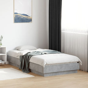 Vidaxl bedframe bewerkt hout betongrijs 75x190 cm