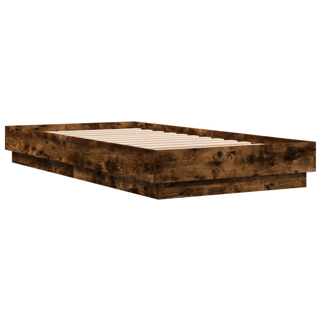 Vidaxl bedframe zonder matras hout gerookt eikenkleurig 75x190 cm