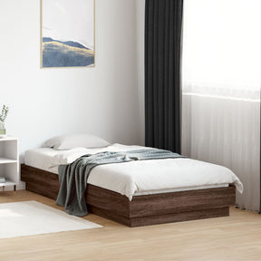 Vidaxl bedframe zonder matras bewerkt hout bruin eikenkleur 75x190 cm