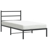 Vidaxl bedframe met hoofdbord metaal zwart 100x200 cm