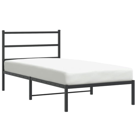 Vidaxl bedframe met hoofdbord metaal zwart 100x200 cm