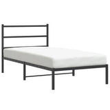 Vidaxl bedframe met hoofdbord metaal zwart 107x203 cm