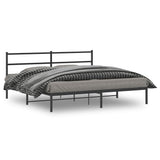 Vidaxl bedframe met hoofdbord metaal zwart 180x200 cm