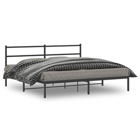 Vidaxl bedframe met hoofdbord metaal zwart 180x200 cm