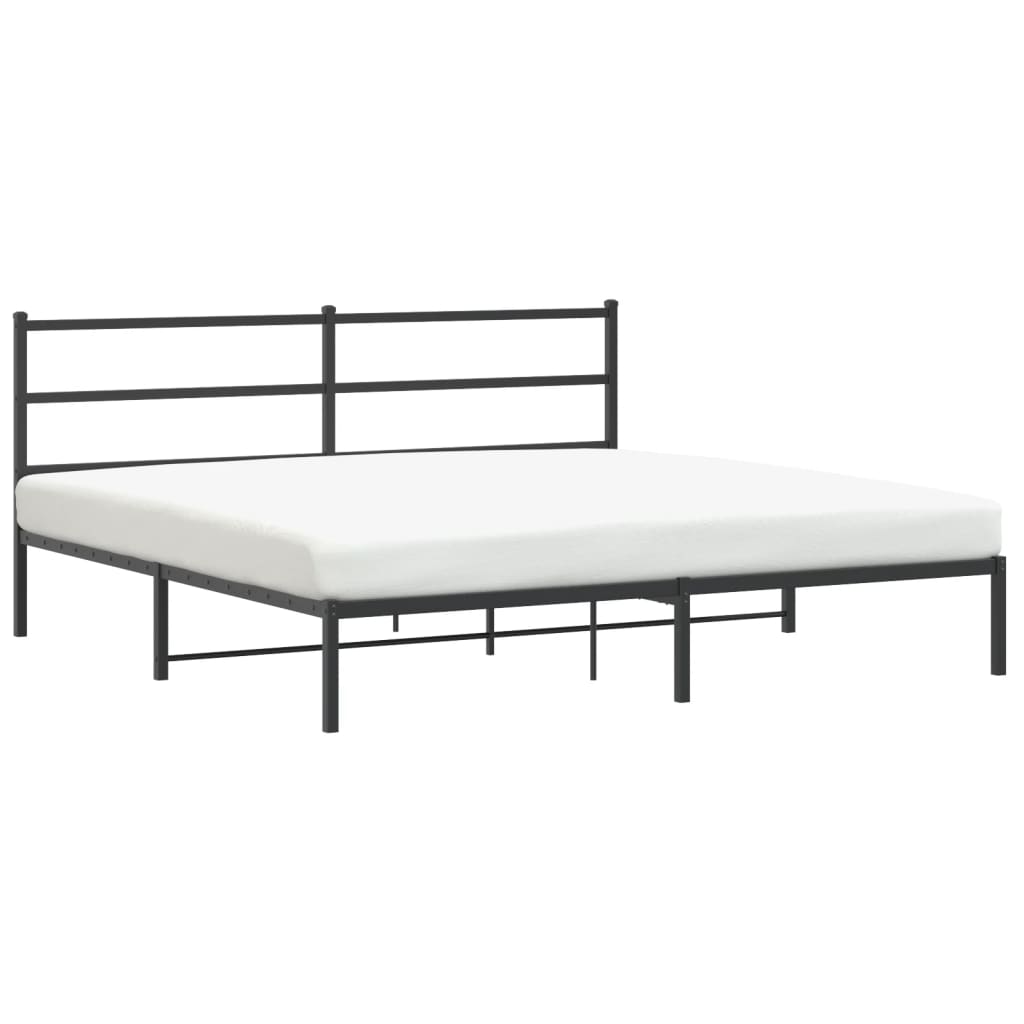 Vidaxl bedframe met hoofdbord metaal zwart 193x203 cm