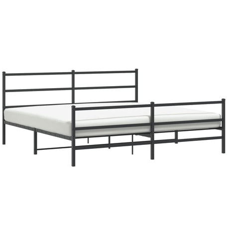 Vidaxl bedframe met hoofd- en voeteneinde metaal zwart 193x203 cm