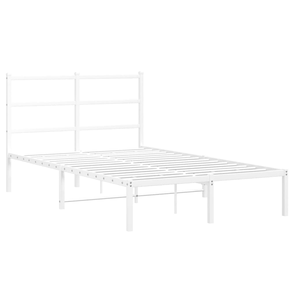Vidaxl bedframe met hoofdbord metaal wit 120x190 cm