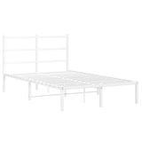 Vidaxl bedframe met hoofdbord metaal wit 120x190 cm