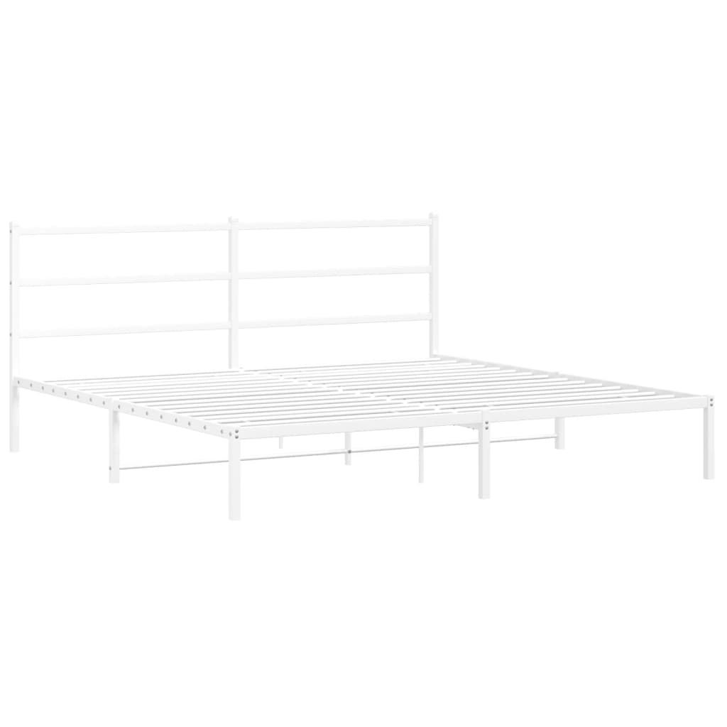 Vidaxl bedframe met hoofdbord metaal wit 180x200 cm