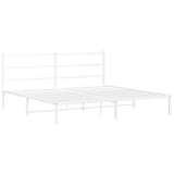 Vidaxl bedframe met hoofdbord metaal wit 193x203 cm