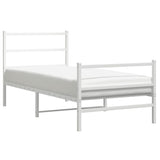 Vidaxl bedframe met hoofd- en voeteneinde metaal wit 90x190 cm