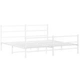 Vidaxl bedframe met hoofd- en voeteneinde metaal wit 193x203 cm