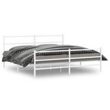 Vidaxl bedframe met hoofd- en voeteneinde metaal wit 200x200 cm