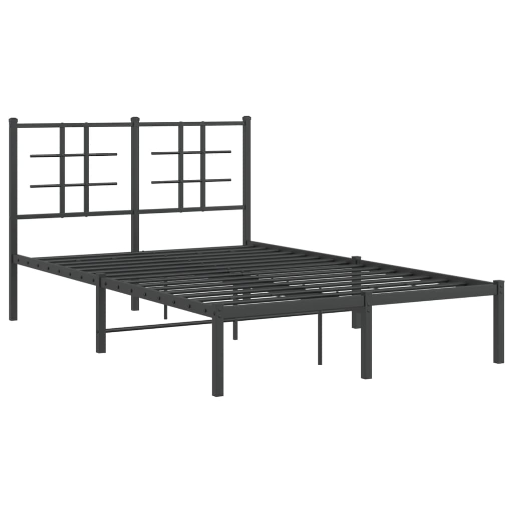 Vidaxl bedframe met hoofdbord metaal zwart 120x190 cm