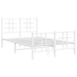 Vidaxl bedframe met hoofd- en voeteneinde metaal wit 120x200 cm