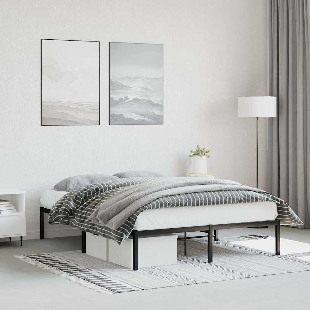 Vidaxl bedframe metaal zwart 135x190 cm