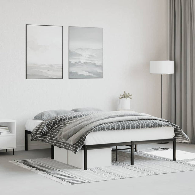 Vidaxl bedframe metaal zwart 140x190 cm