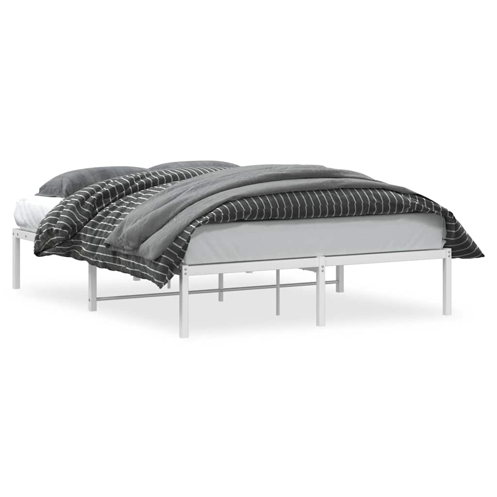 Vidaxl bedframe metaal wit 135x190 cm