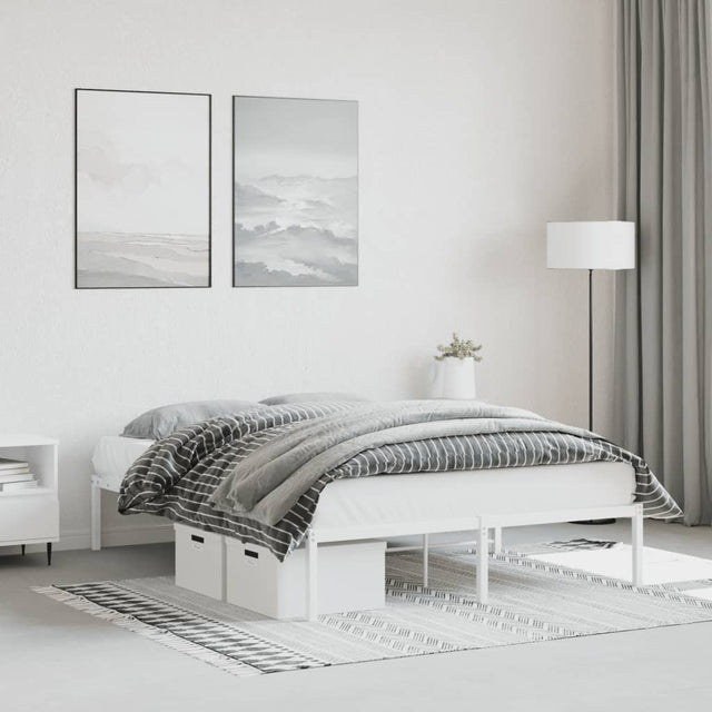 Vidaxl bedframe metaal wit 140x200 cm