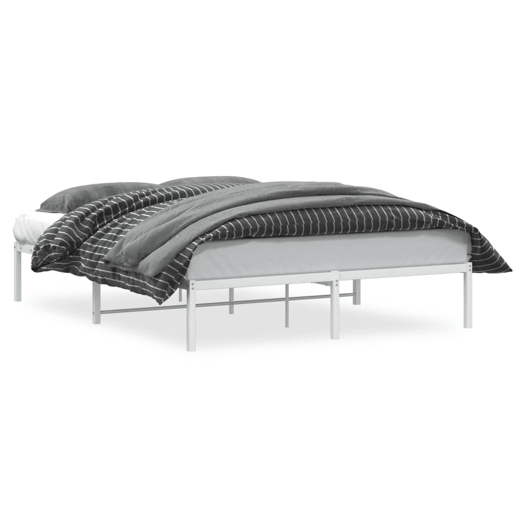 Vidaxl bedframe metaal wit 150x200 cm