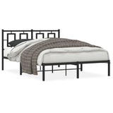 Vidaxl bedframe met hoofdbord metaal zwart 140x200 cm