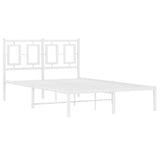 Vidaxl bedframe met hoofdbord metaal wit 120x190 cm