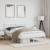 Vidaxl bedframe met hoofdbord metaal wit 140x190 cm
