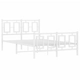 Vidaxl bedframe met hoofd- en voeteneinde metaal wit 120 x 190 cm