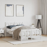 Vidaxl bedframe met hoofd- en voeteneinde metaal wit 120 x 190 cm