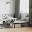 Vidaxl bedframe met hoofdbord metaal zwart 107x203 cm