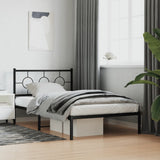Vidaxl bedframe met hoofdbord metaal zwart 107x203 cm