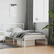 Vidaxl bedframe met hoofdbord metaal wit 100x200 cm