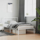Vidaxl bedframe met hoofdbord metaal wit 100x200 cm