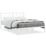 Vidaxl bedframe met hoofdbord metaal wit 140x200 cm