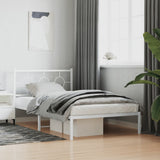 Vidaxl bedframe met hoofd- en voeteneinde metaal wit 107x203 cm