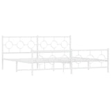 Vidaxl bedframe met hoofd- en voeteneinde metaal wit 193x203 cm