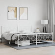 Vidaxl bedframe met hoofd- en voeteneinde metaal wit 193x203 cm
