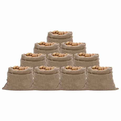 Vidaxl Jute Torby 10 sztuk 220 g m² 100x110 cm 100% juty