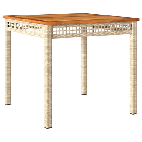 Vidaxl tuintafel 80x80x75 cm poly rattan en acaciahout beige