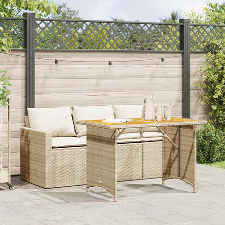 Vidaxl 2-delige tuinset met kussens poly rattan beige