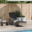 Vidaxl ligstoel poly rattan grijs en donkergrijs