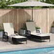 Vidaxl ligstoel 3 st poly rattan zwart en cream wit