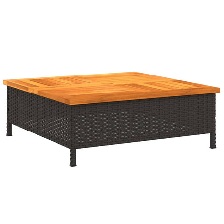 Pokrowiec na podstawę parasola Vidaxx 70x70x25 cm, polirattan, drewno akacjowe, czarny