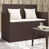 Vidaxl tuinbank met kussens poly rattan bruin