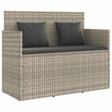 Vidaxl tuinbank met kussens poly rattan lichtgrijs