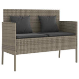 Vidaxl tuinbank met kussens poly rattan grijs